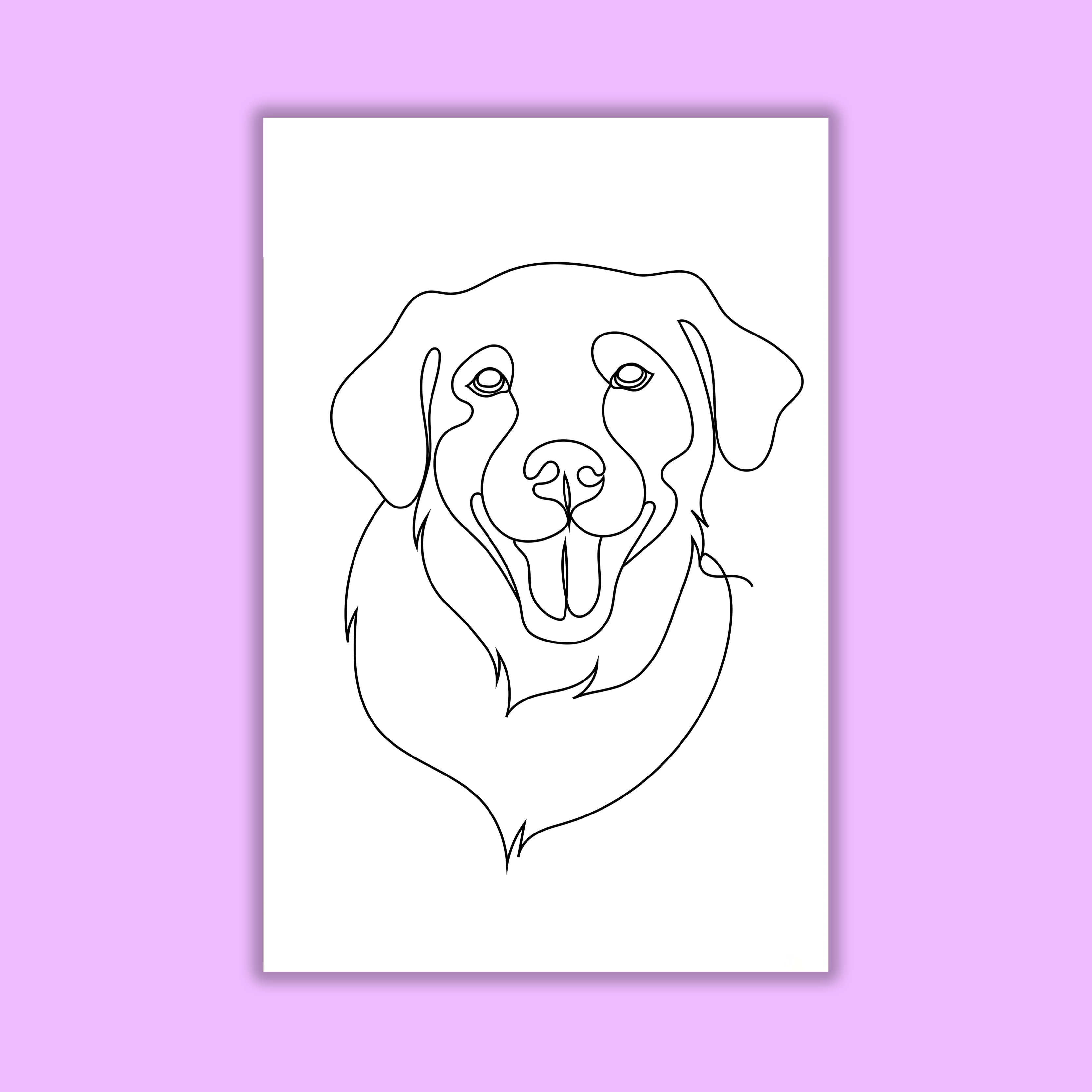 One line art Pet Drawing - Custom Pet Portrait